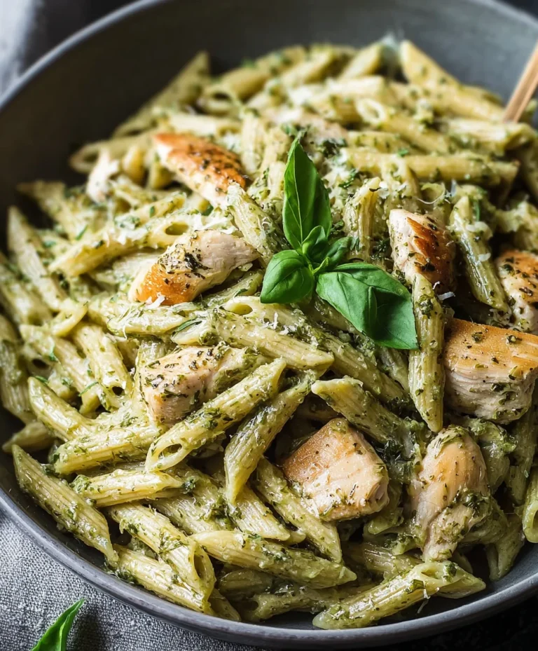 Creamy Chicken Pesto Pasta-Easy & Delicious Dinner