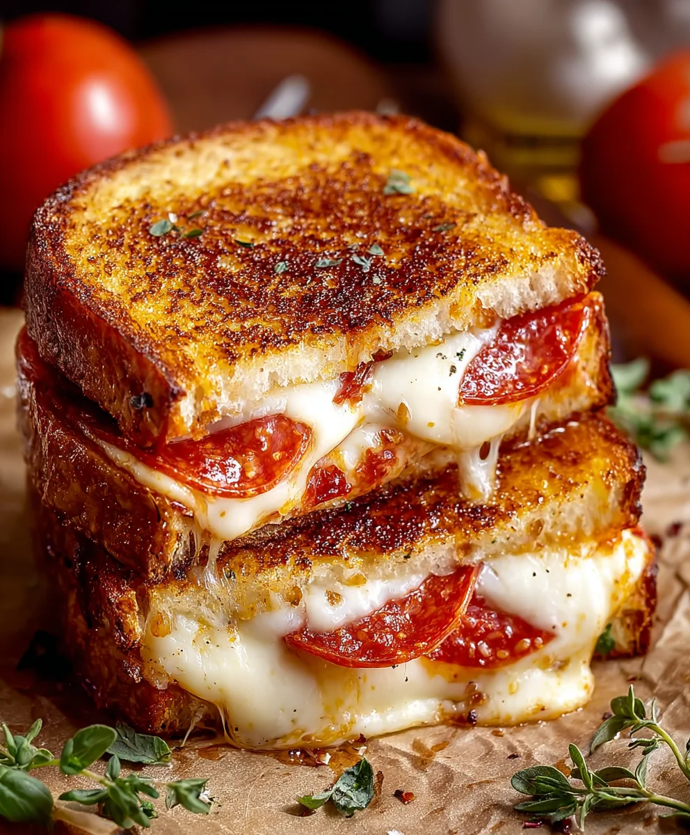 Beef Beef Pepperoni Pizza Grilled Cheese-Ultimate Melt