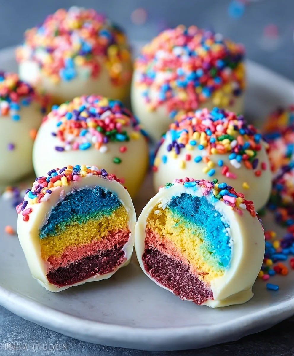 Rainbow Cake Truffles-Easy Delicious Dessert