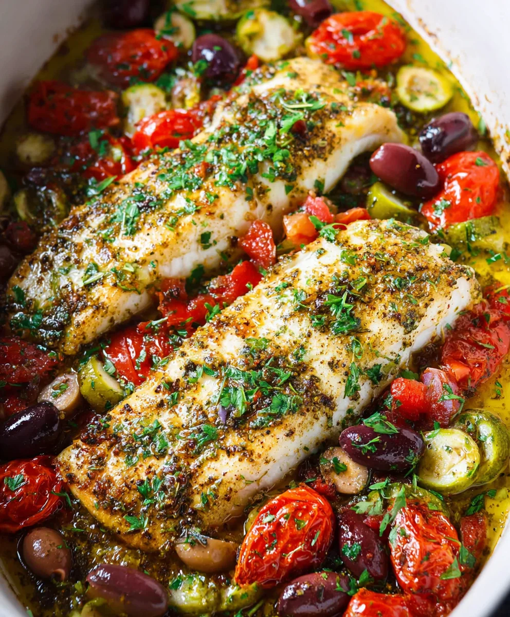Easy Mediterranean Baked Fish Recipe-Quick & Flavorful