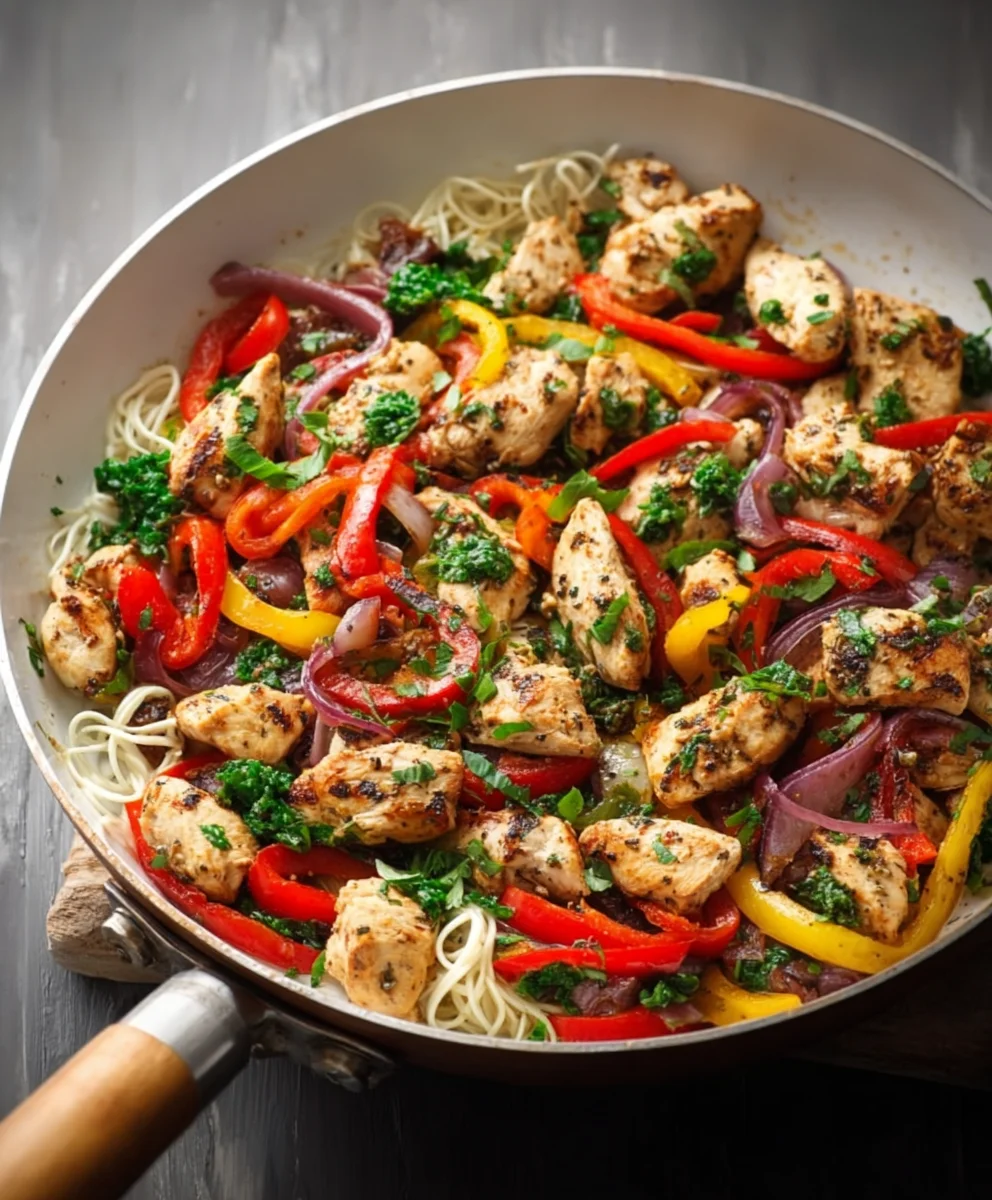 Mediterranean Chicken Stir-Fry- Quick Healthy Meal