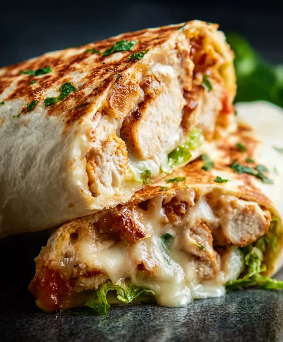 Cheesy Garlic Chicken Wraps - Easy & Delicious Recipe
