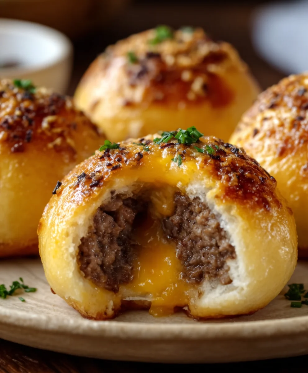 Garlic Parmesan Cheeseburger Bombs Delicious Bites