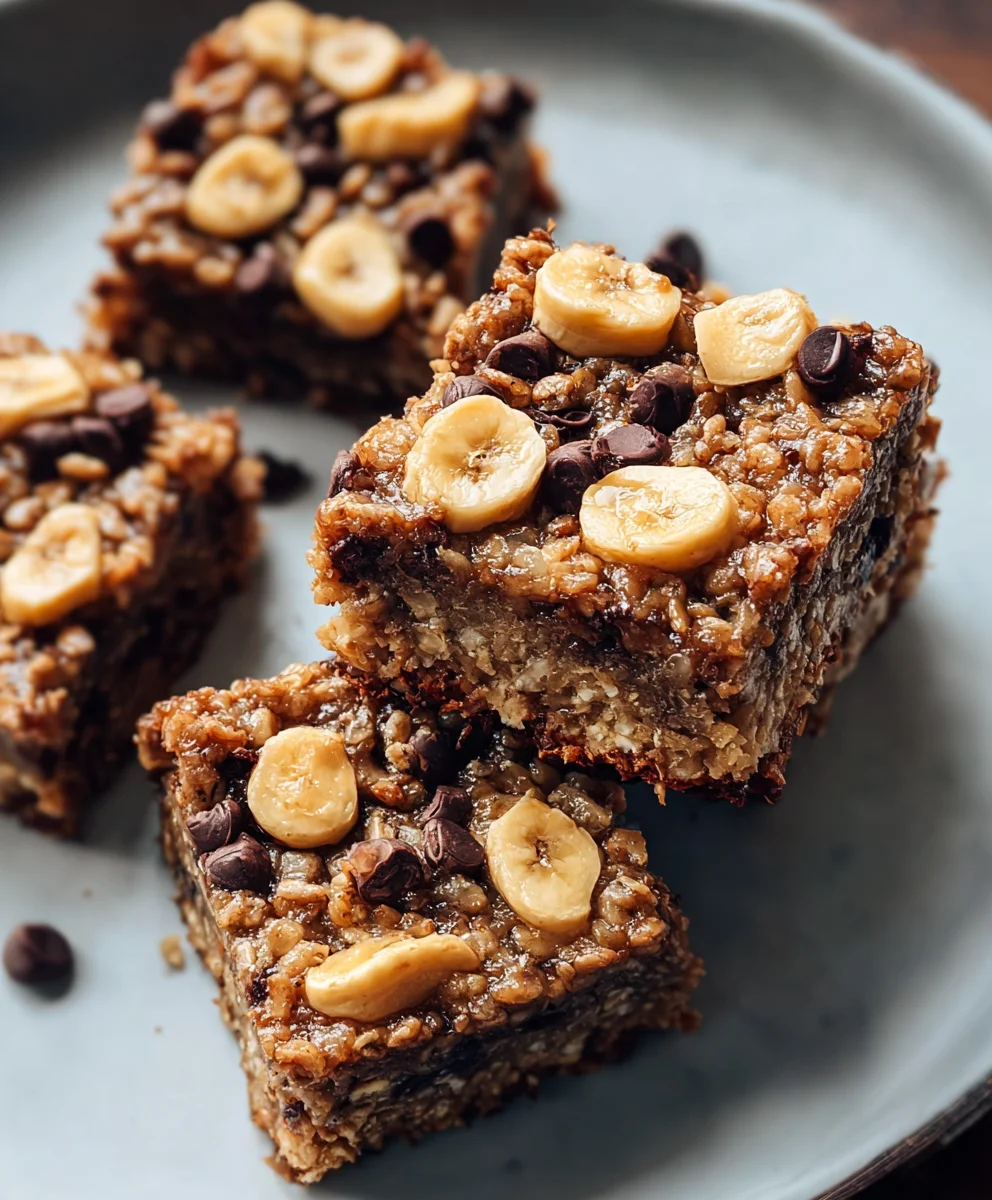 Easy Banana Oat Breakfast Bars-Healthy Snack