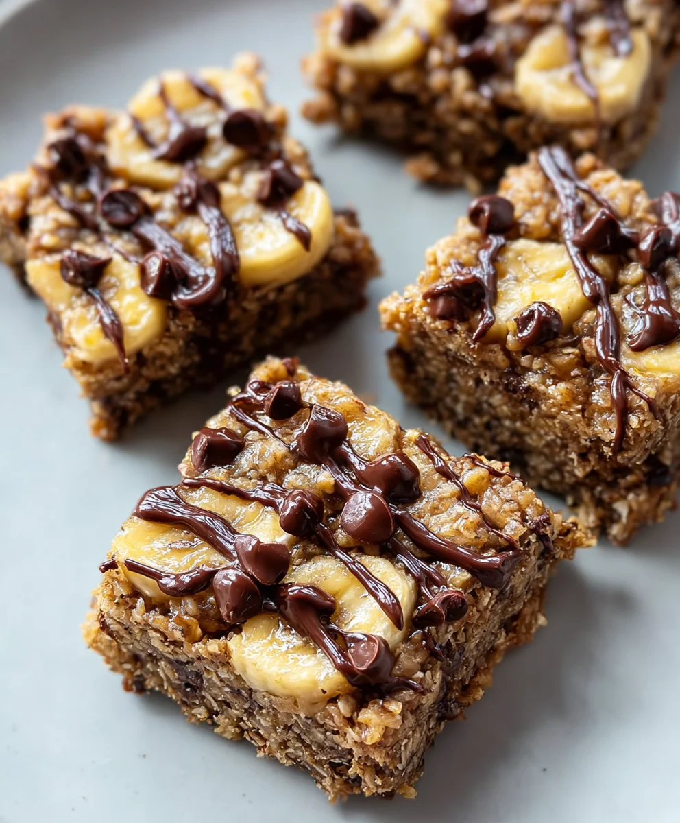 Easy Banana Oat Breakfast Bars-Healthy Snack