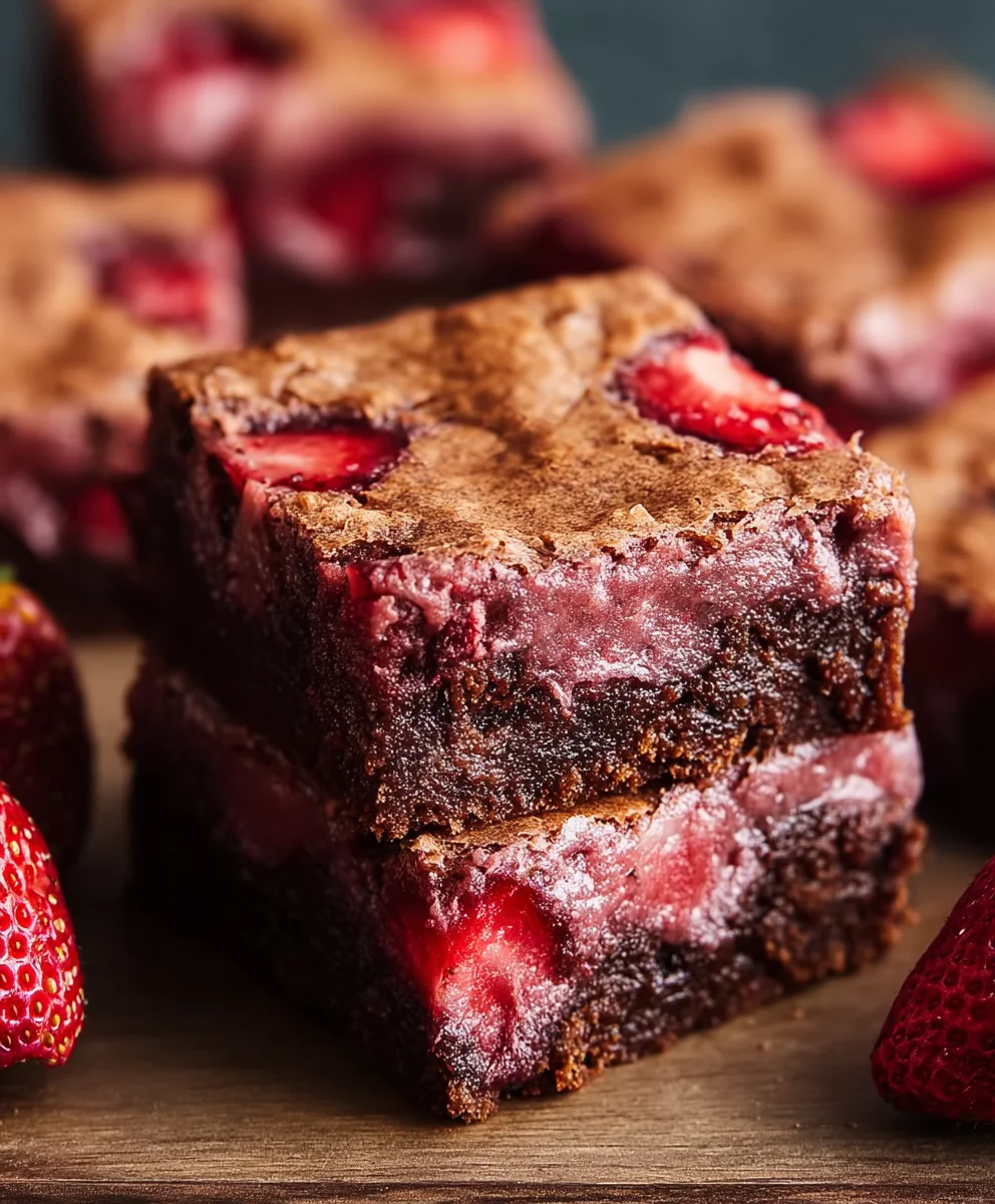Best Strawberry Brownies Recipe-Fudgy & Delicious