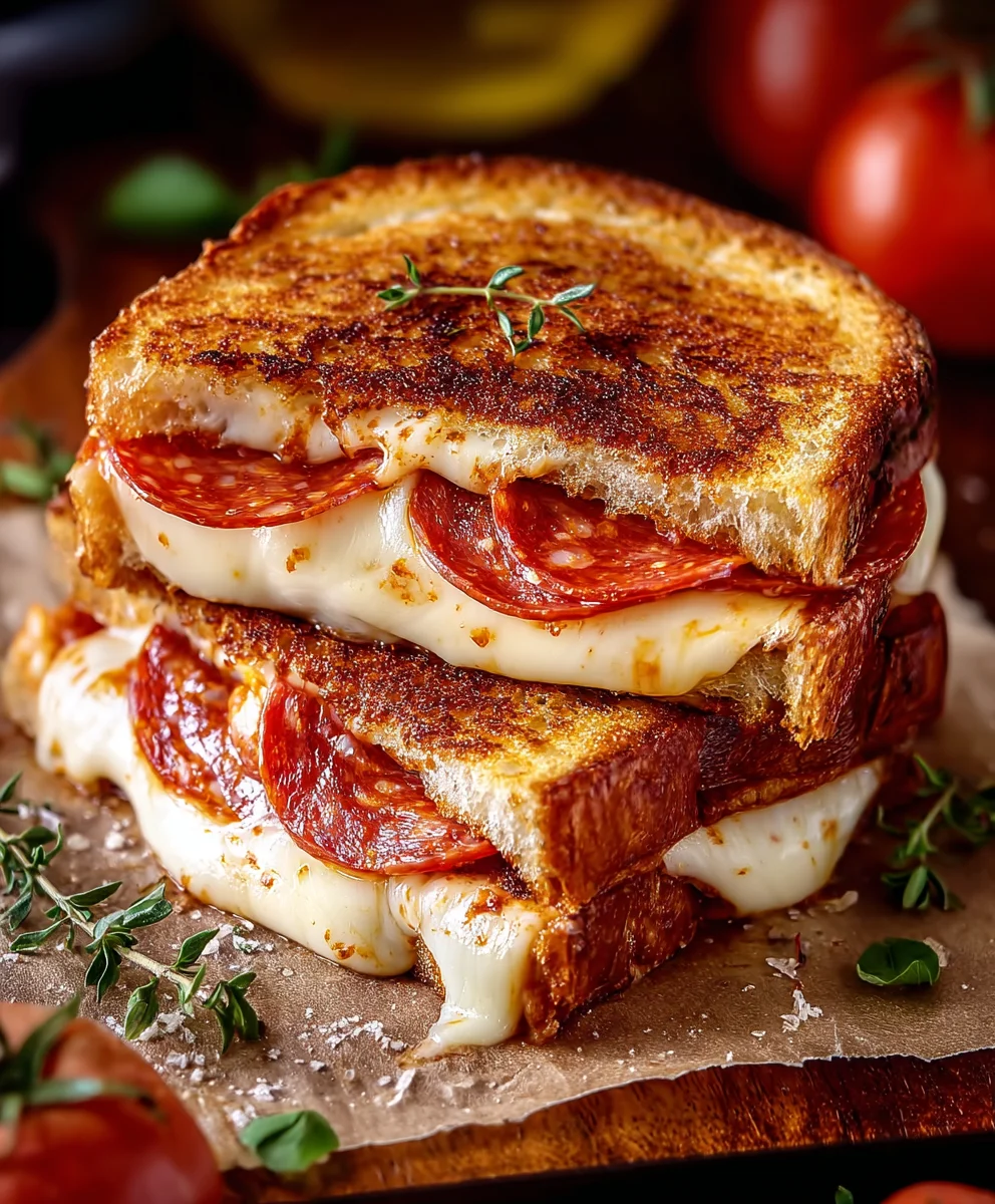 Beef Beef Pepperoni Pizza Grilled Cheese-Ultimate Melt