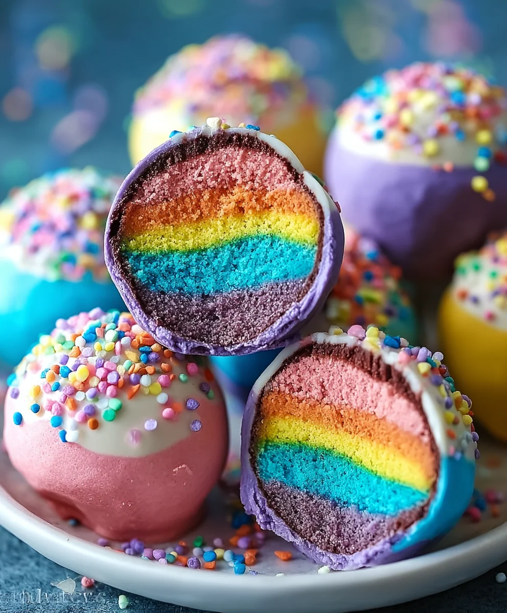 Rainbow Cake Truffles-Easy Delicious Dessert