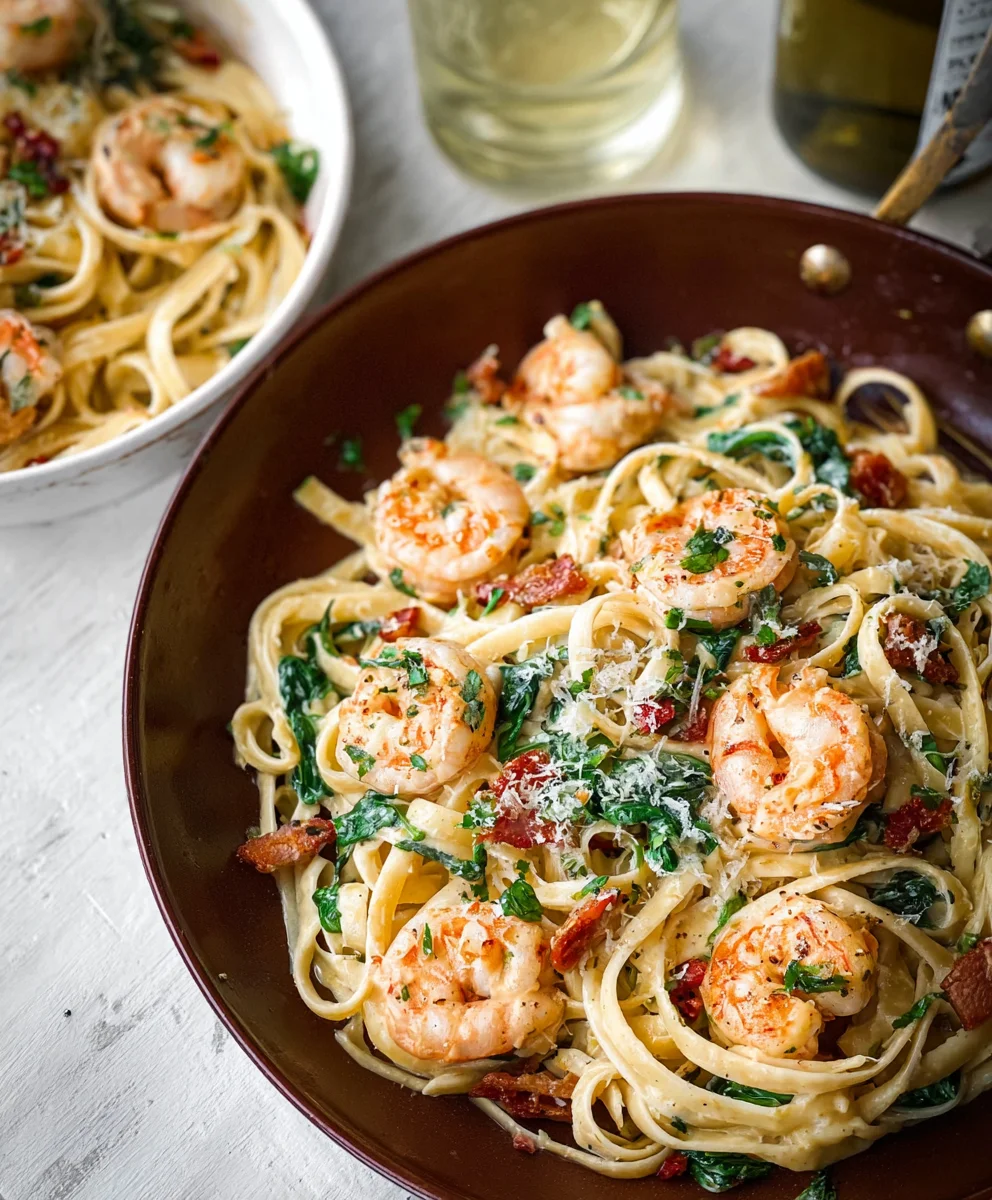Creamy Tuscan Shrimp Linguine - Easy Weeknight Meal