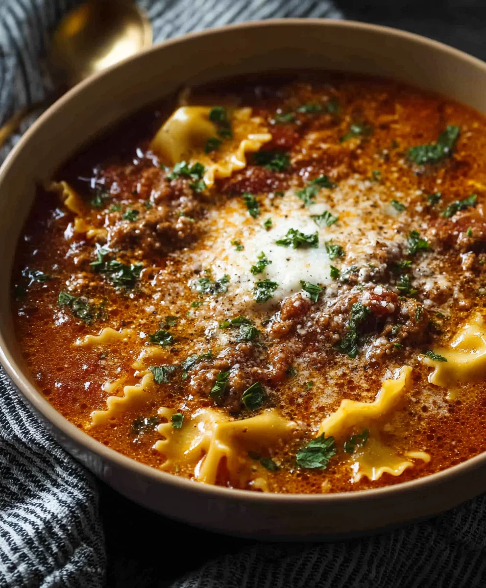 One Pot Lasagna Soup - Easy Delicious Meal