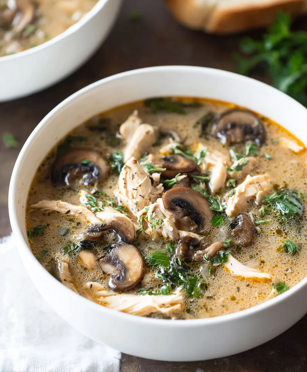 Rotisserie Chicken Mushroom Soup - Cozy & Flavorful