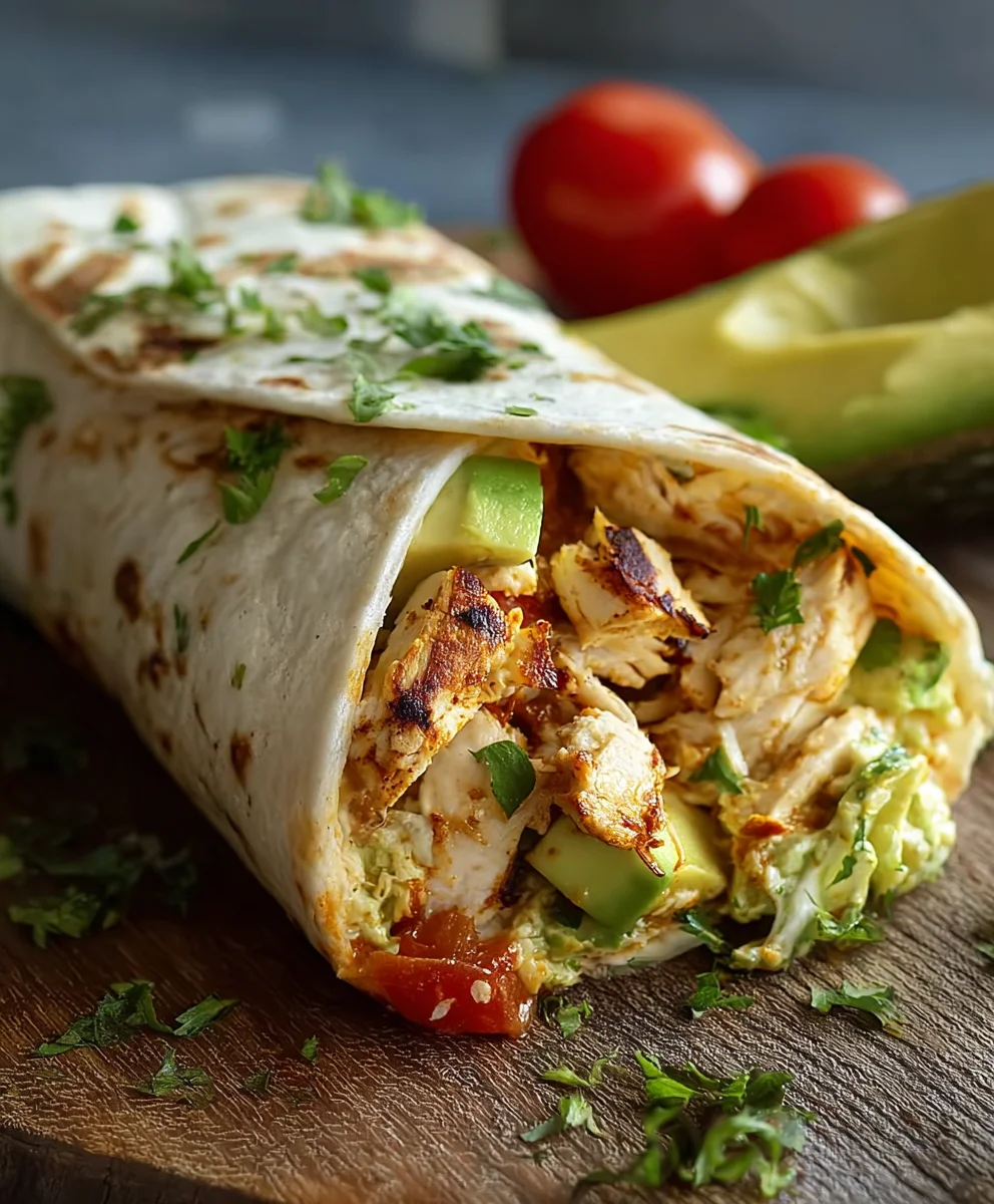 Healthy Chicken Avocado Wrap Recipe - Quick & Easy Lunch