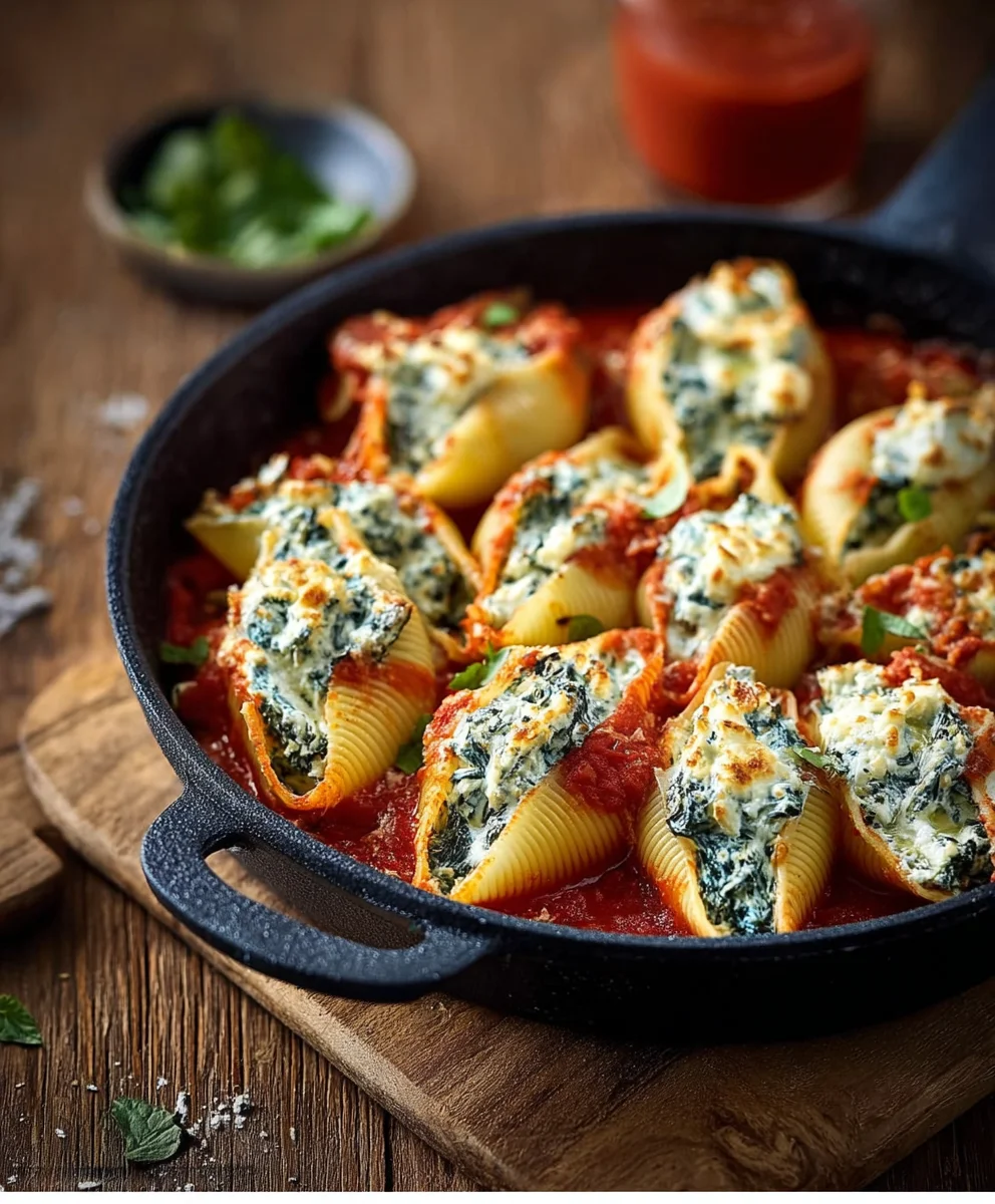 Spinach Ricotta Stuffed Shells Easy Recipe