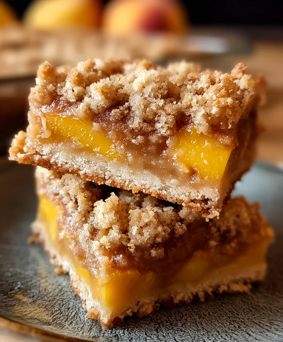 Peach Crum extractble Bars-Delicious Easy Recipe