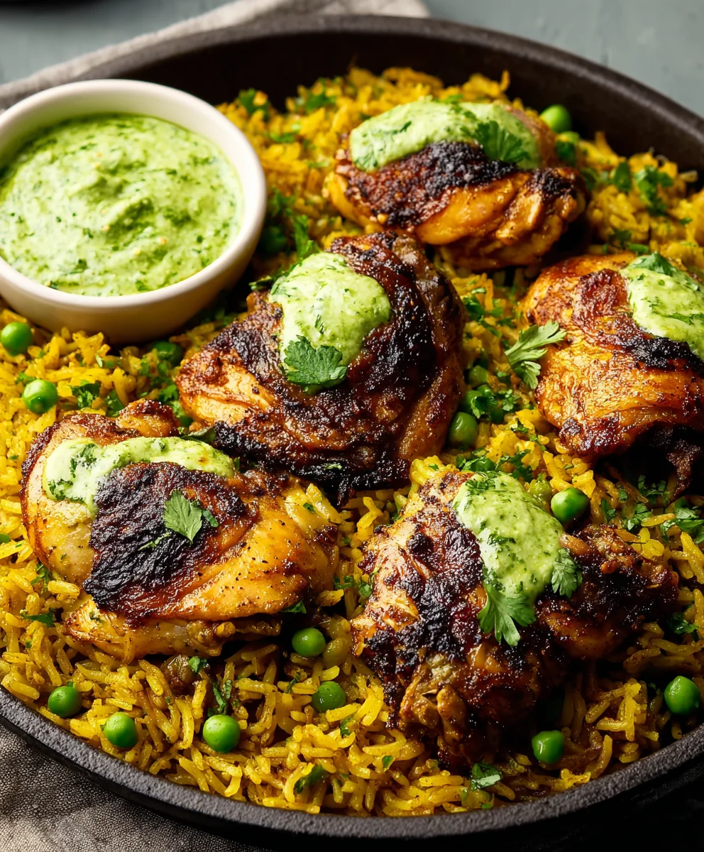 Peruvian Chicken Rice Green Sauce Recipe