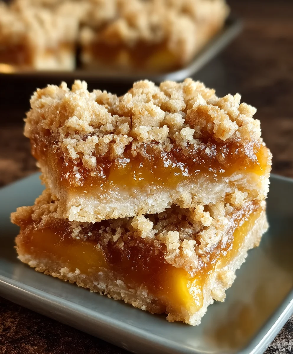 Peach Crum extractble Bars-Delicious Easy Recipe