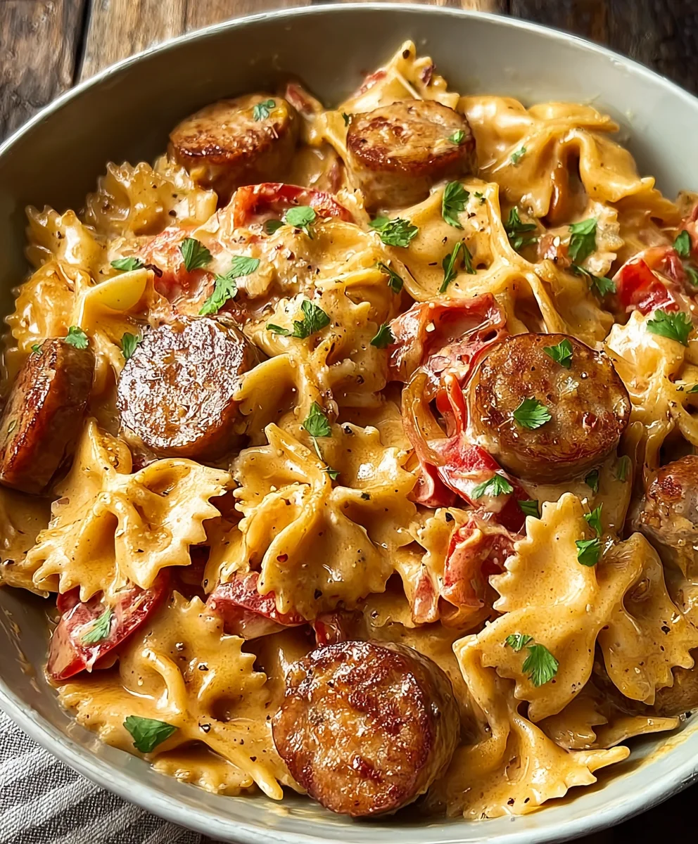 One-Pot Creamy Cajun Beef Sausage Pasta Recipe
