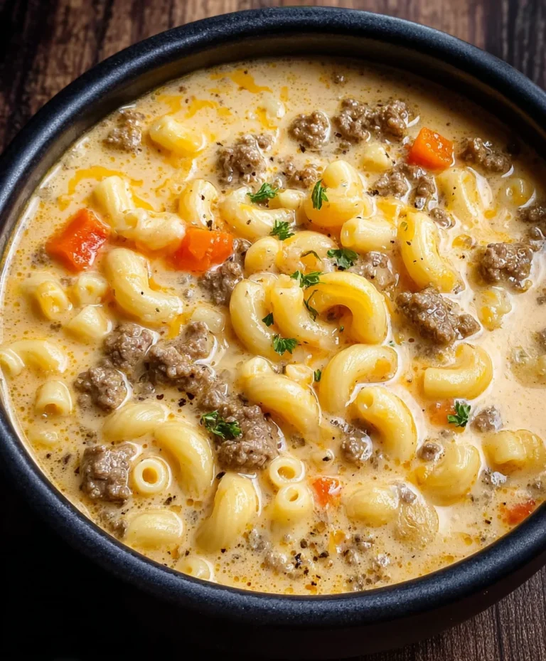 Cheeseburger Macaroni Soup Creamy Comfort Recipe