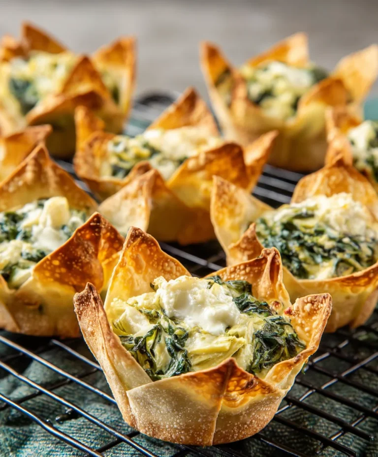 Spinach Artichoke Wonton Cups – Easy Appetizer