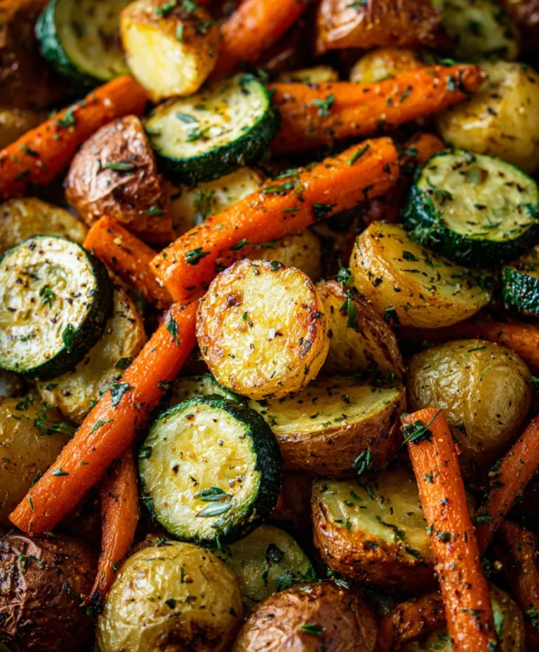 Garlic Herb Roasted Potatoes Carrots Zucchini Delight