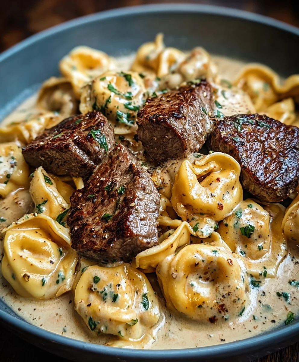 Garlic Steak Tortellini Bliss Creamy House Sauce