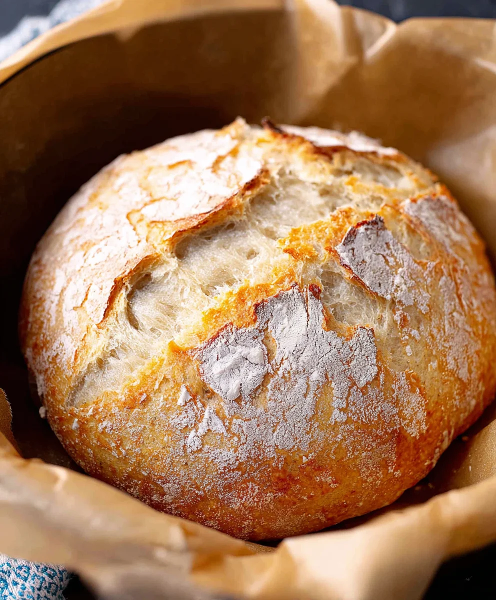 Dutch Oven No-Knead Crusty Bread Recipe