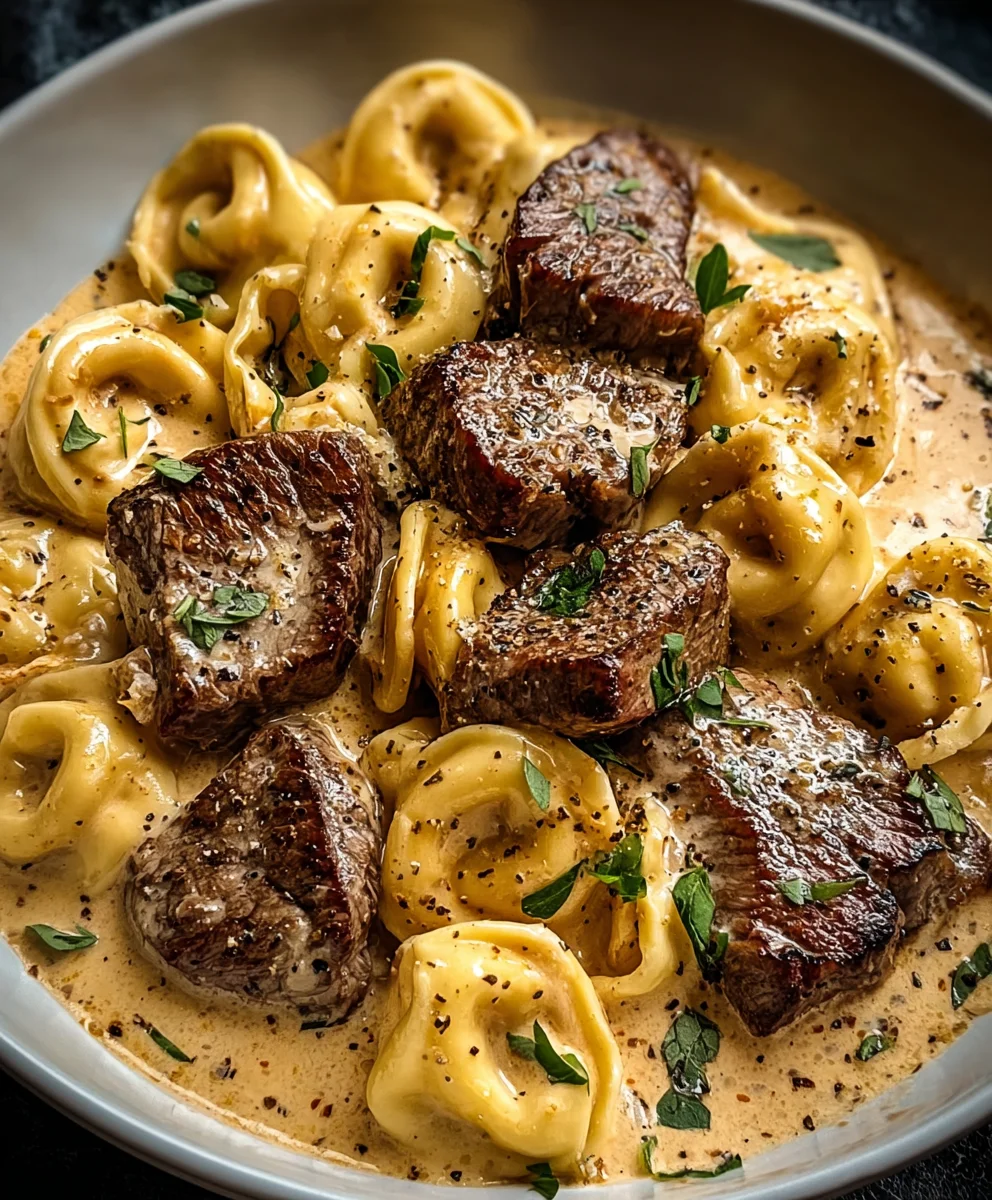 Garlic Steak Tortellini Bliss Creamy House Sauce