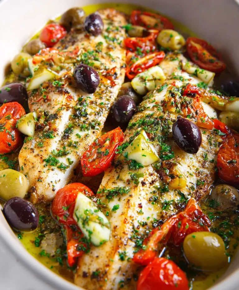 Easy Mediterranean Baked Fish Recipe-Quick & Flavorful