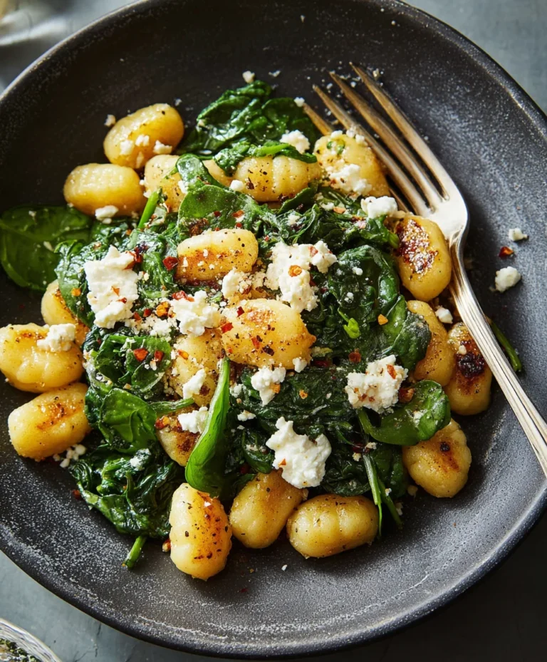 Crispy Gnocchi Spinach Feta – Easy Recipe