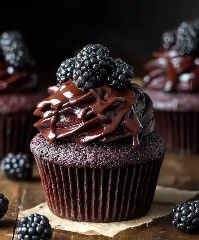 Dark Chocolate Blackberry Cupcakes-Rich & Delicious Recipe