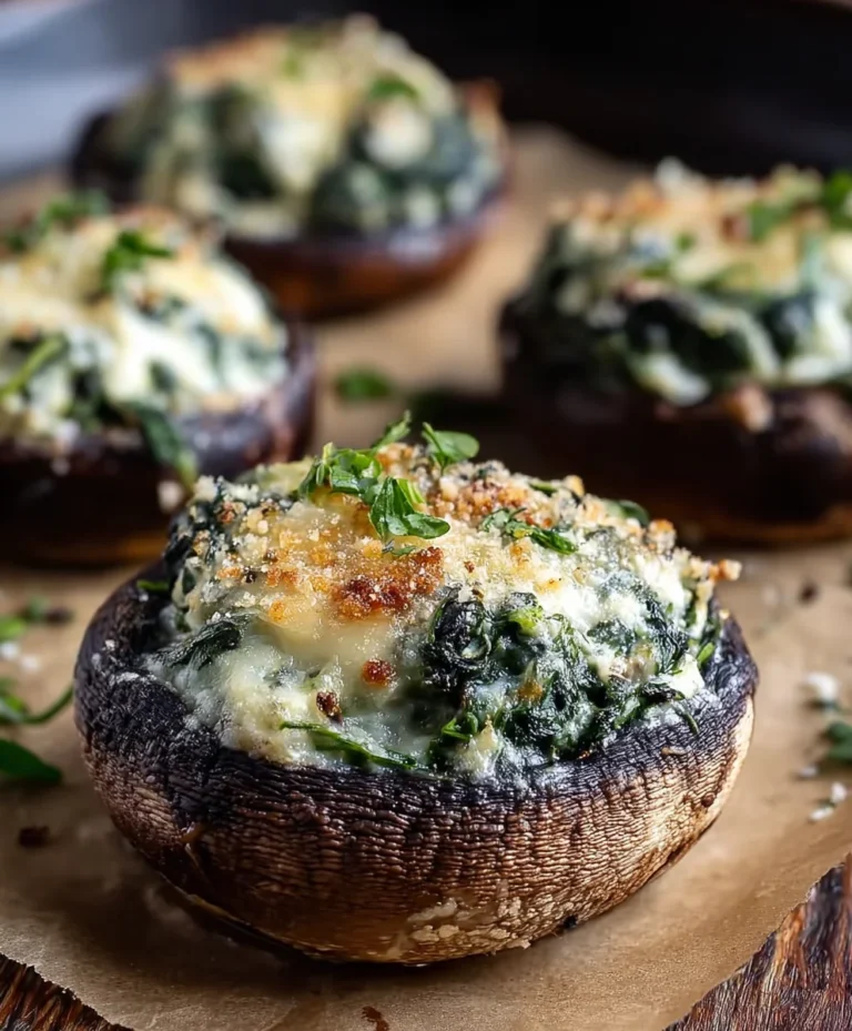 Spinach Cheese Stuffed Portobello Mushroom Recipe