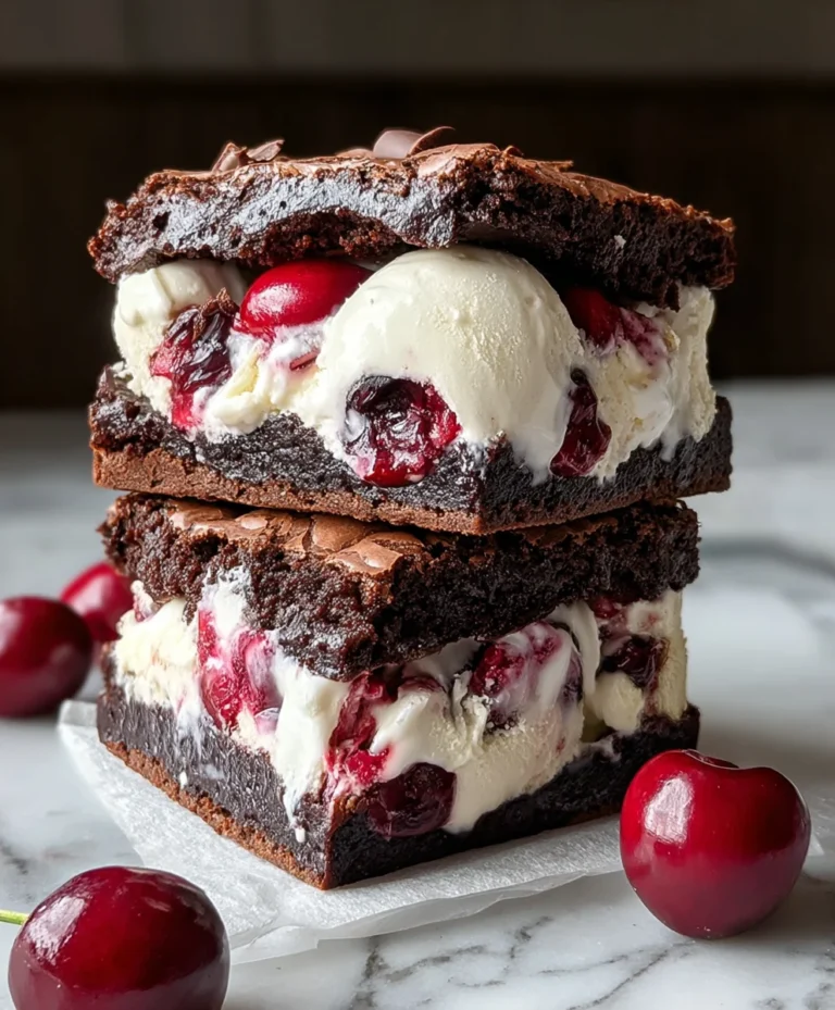 Cherry Brownie Ice Cream Sandwiches-Fruity Chocolate Bliss