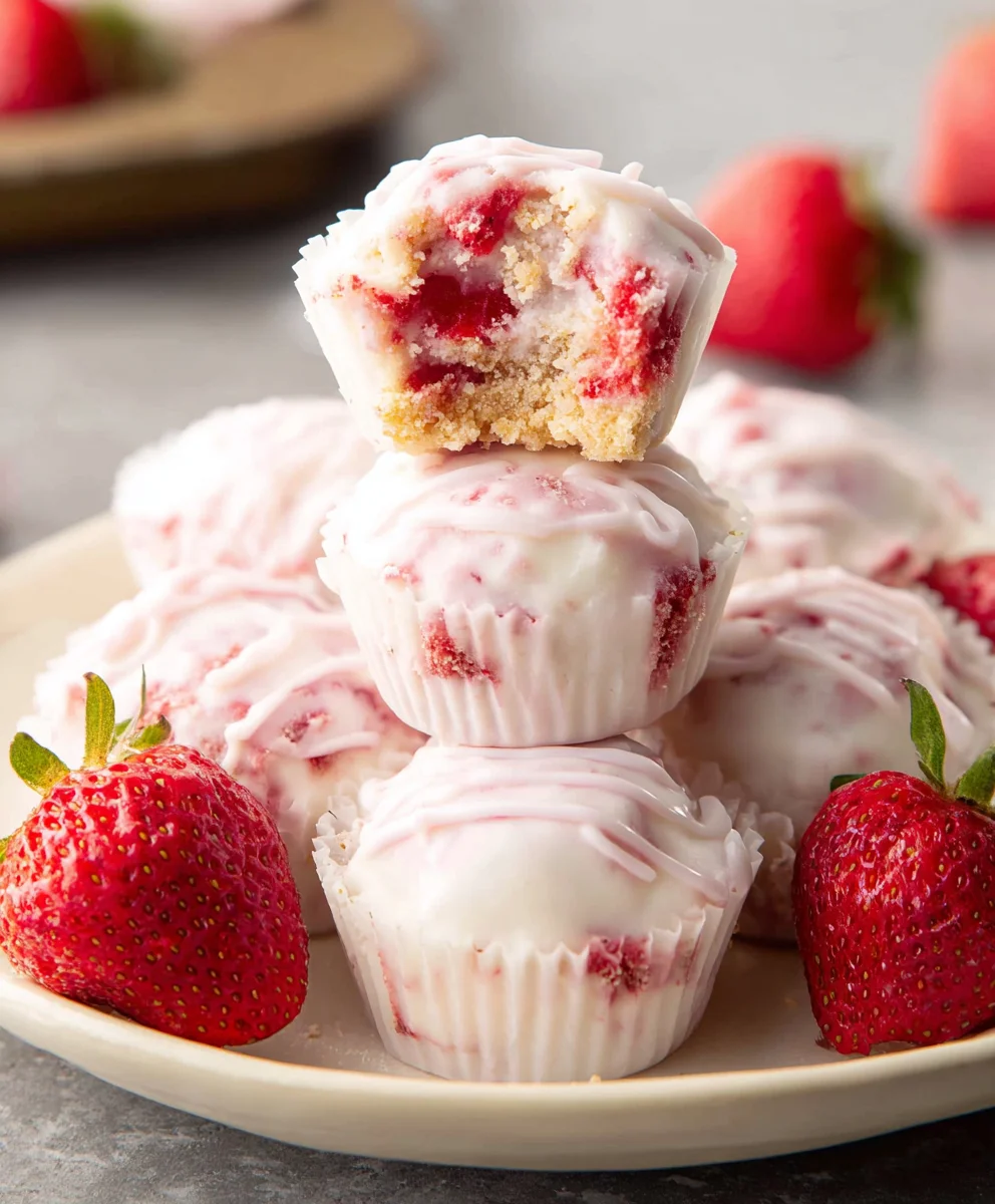 Easy Ingredient Strawberry Yogurt Bites