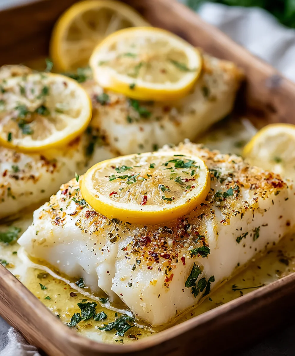 Lemon Garlic Butter Baked Cod-Easy Dinner