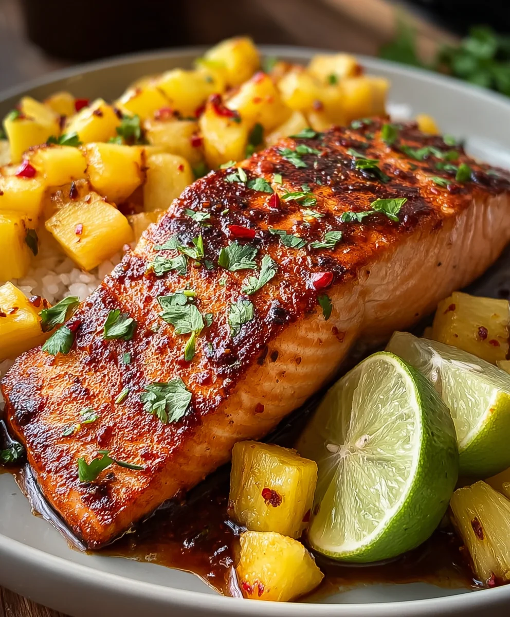 Spicy Pineapple Chipotle Salmon Recipe