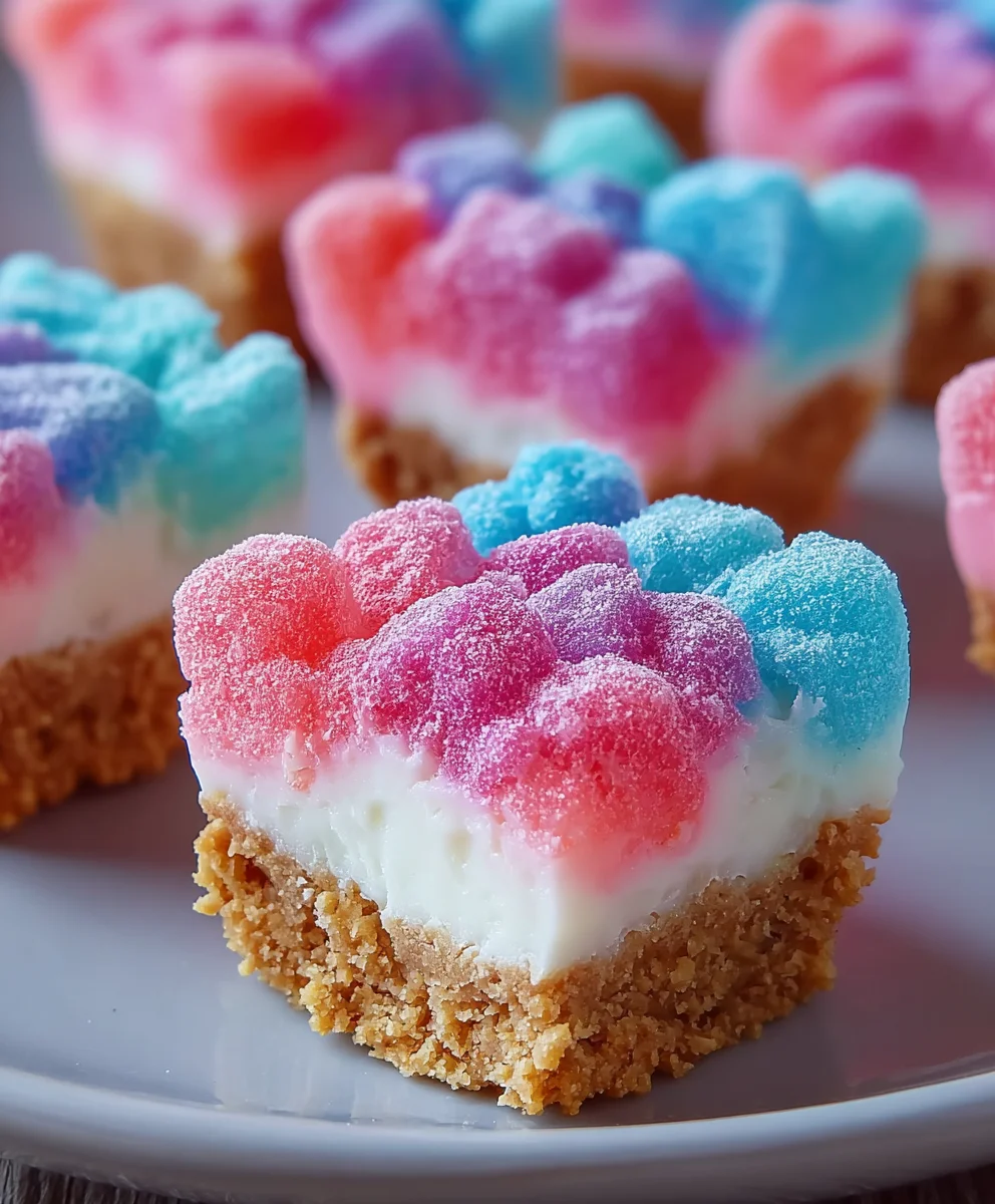 Gummy Cotton Candy Cheesecake Bites-Sweet Delight
