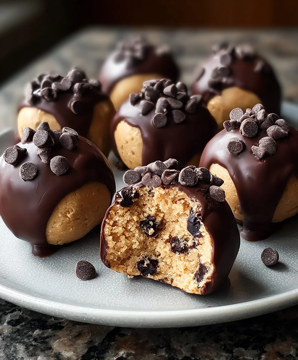 No-Bake Chocolate Dipped Cookie Dough Bites