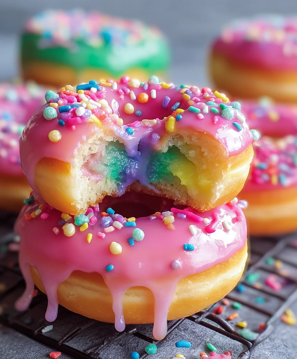 Rainbow Doughnuts- Easy Fun Filled Recipe