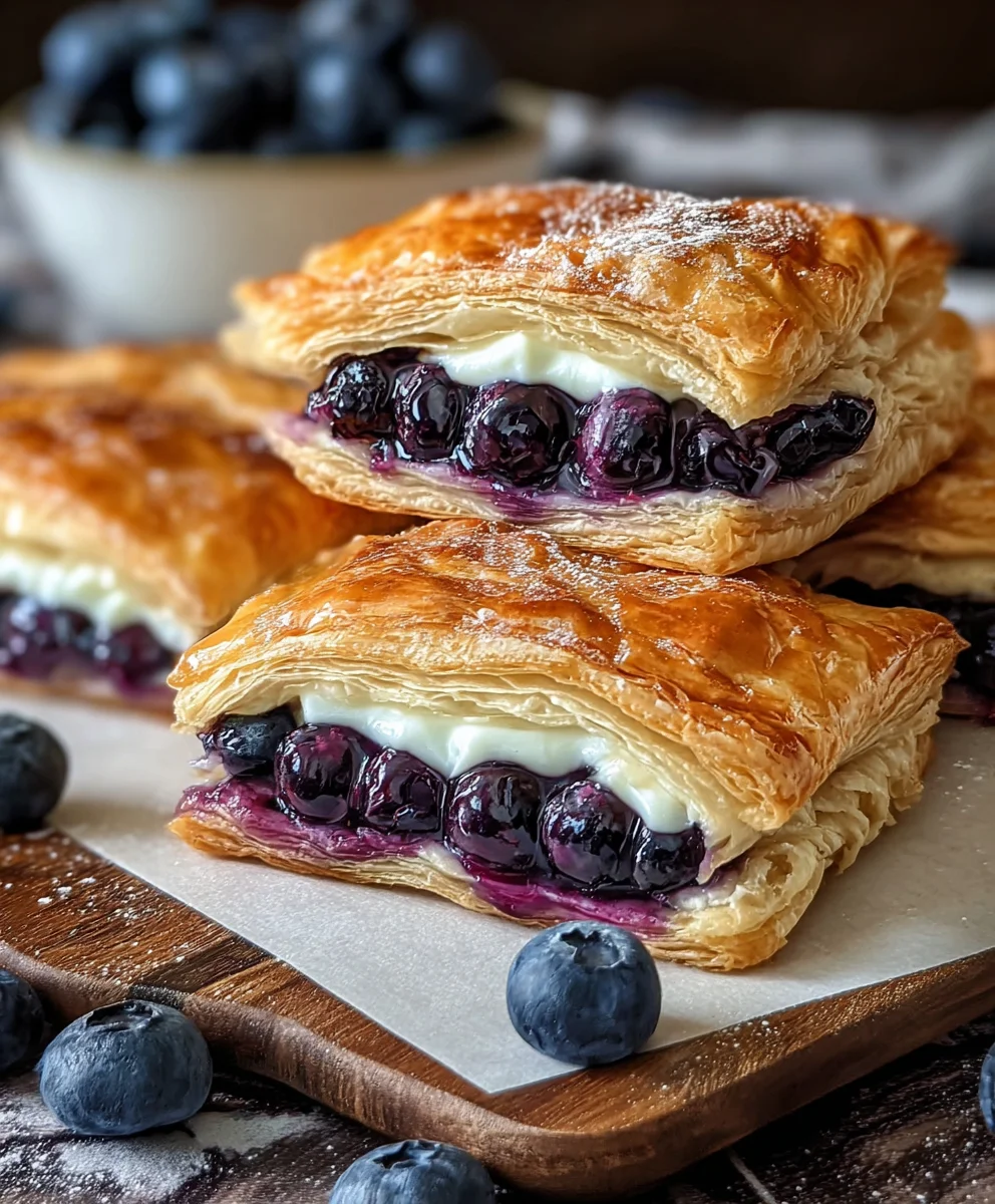 Blueberry Cream Cheese Puff Pastry - Easy Dessert Recipe