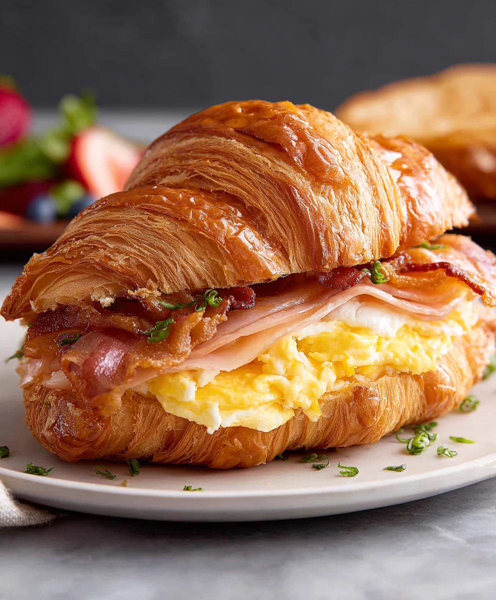 Easy Croissant Breakfast Sandwiches-Quick Recipe