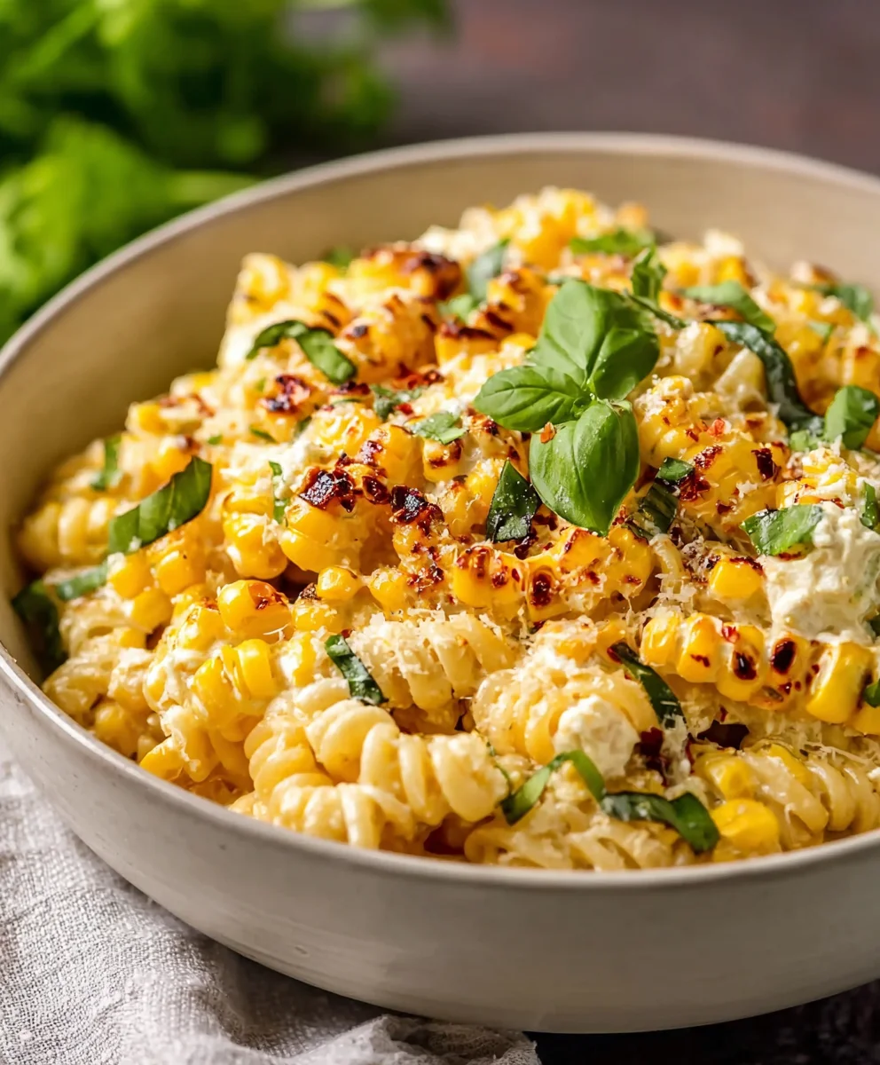 Creamy Street Corn Pasta Salad-Easy Summer Side