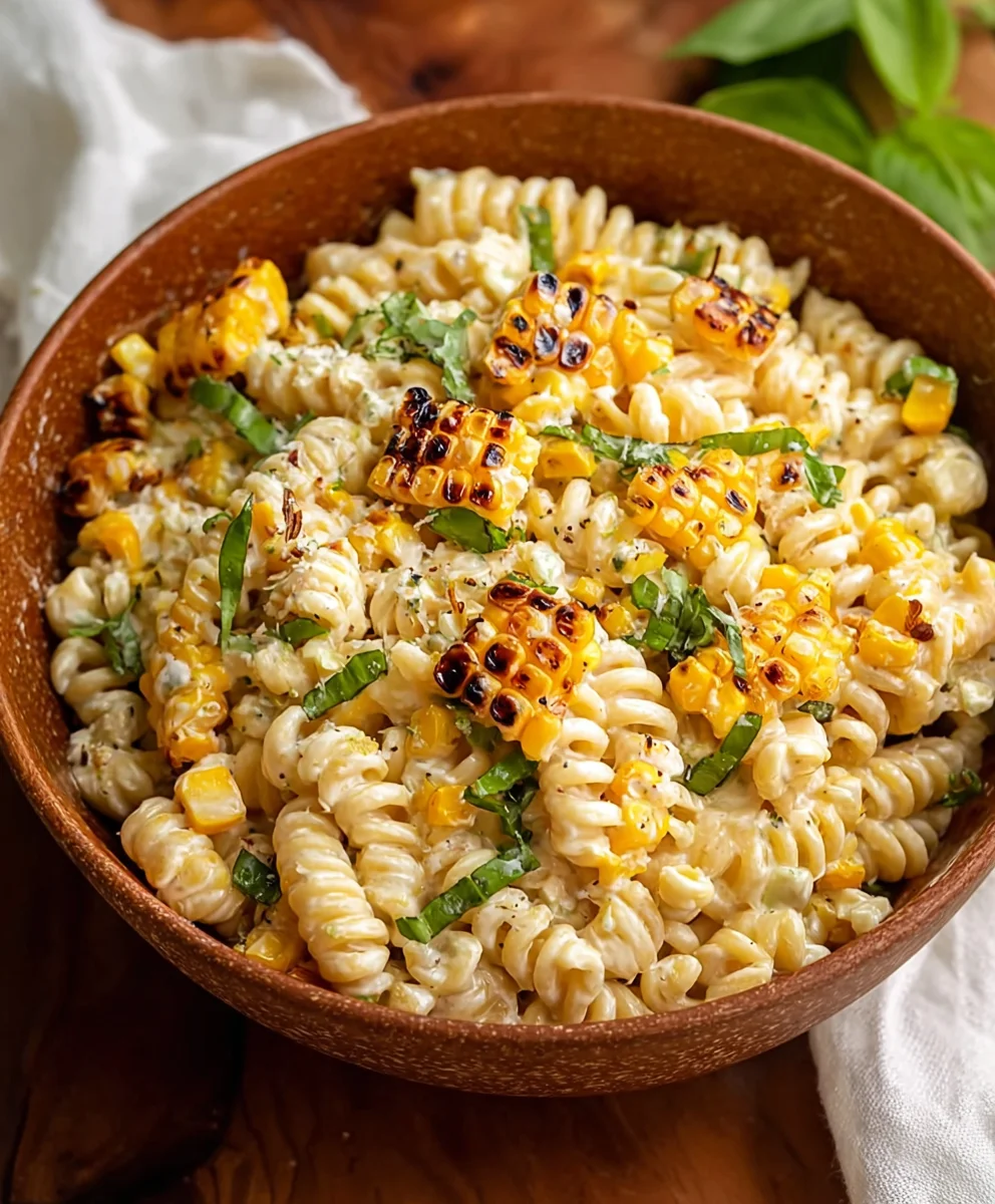 Creamy Street Corn Pasta Salad-Easy Summer Side