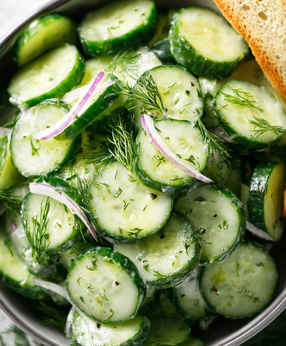 Easy Cucumber Dill Salad - Fresh & Flavorful