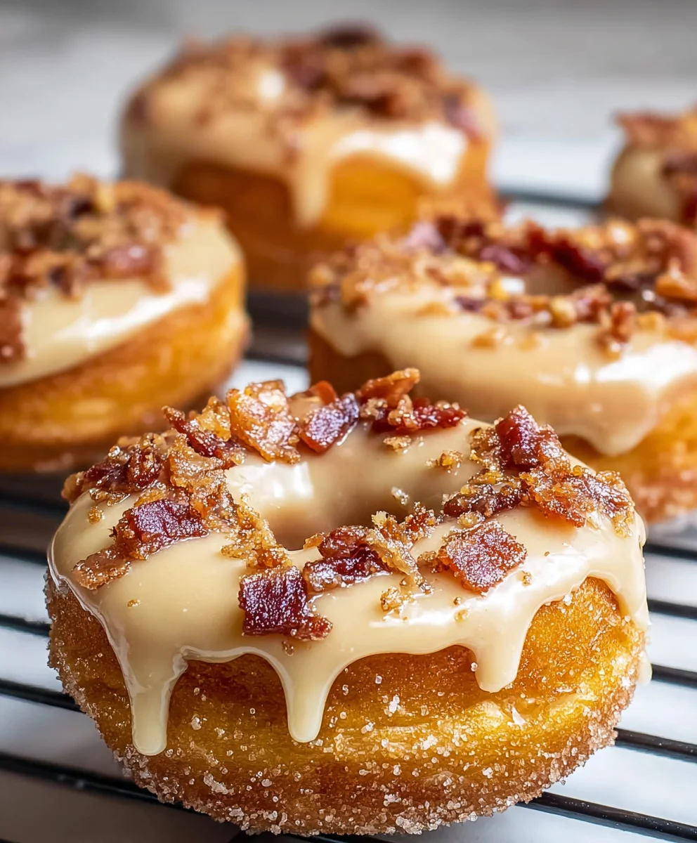 Maple Beef Beef Bacon Doughnuts-Sweet & Savory Treat