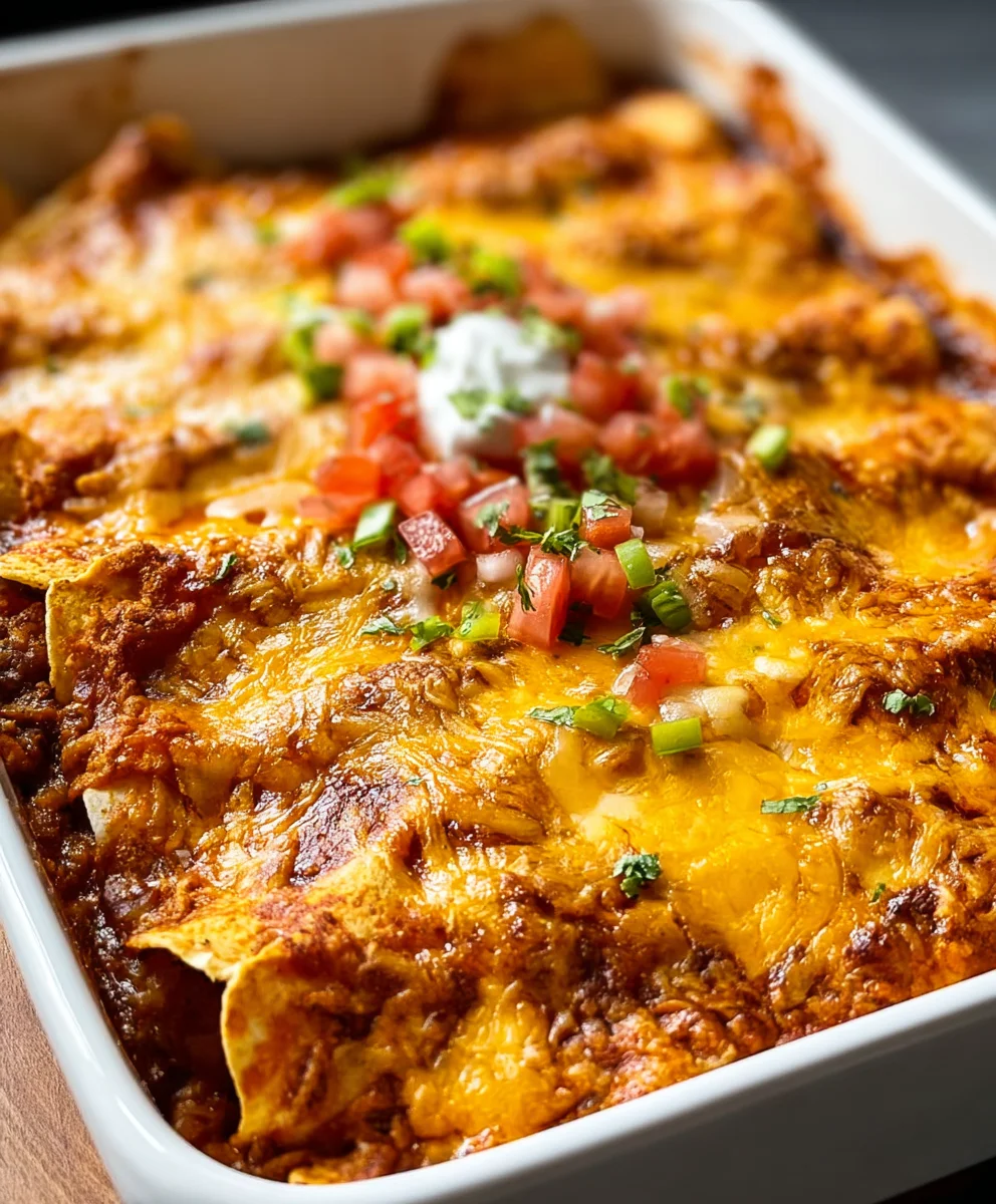 Easy Beef Tortilla Chip Enchiladas-Quick Comfort Meal