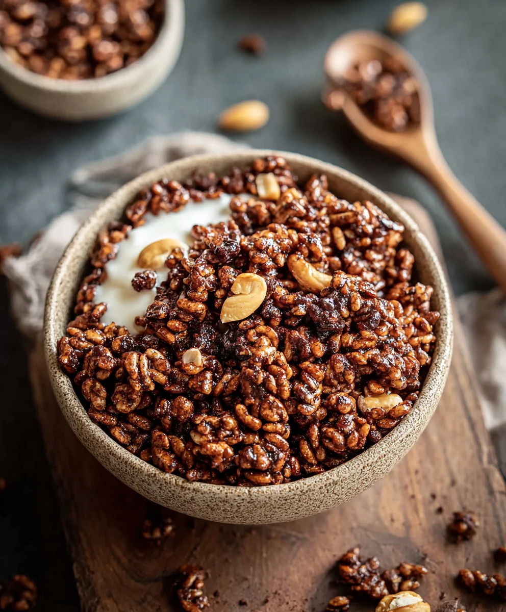 Healthy Crispy Chocolate Puffed Rice Cereal
