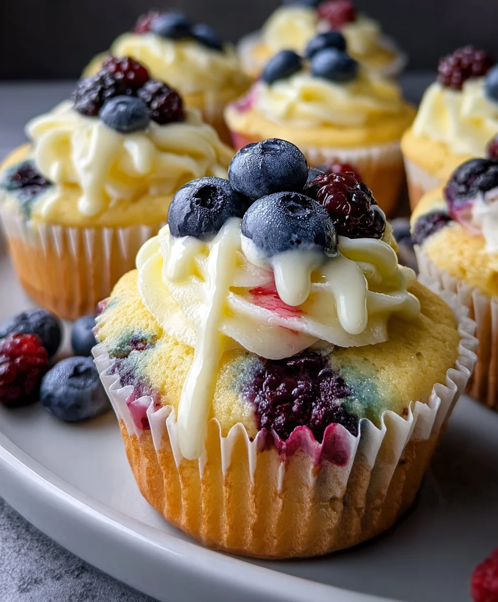 Summer Lemon Berry Cupcakes-Taste of Sunshine