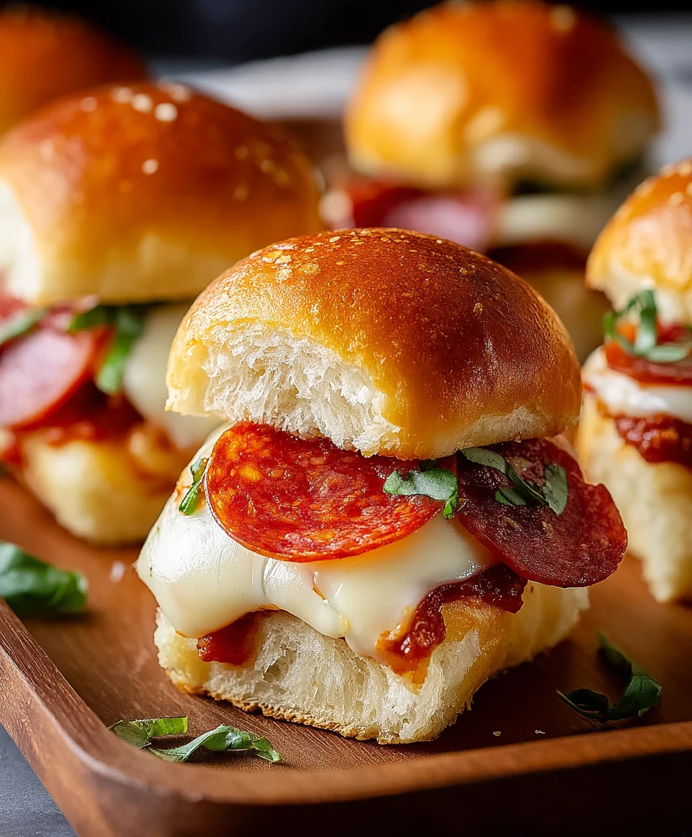 Beef Beef Pepperoni Pizza Sliders- Easy Crowd Pleaser