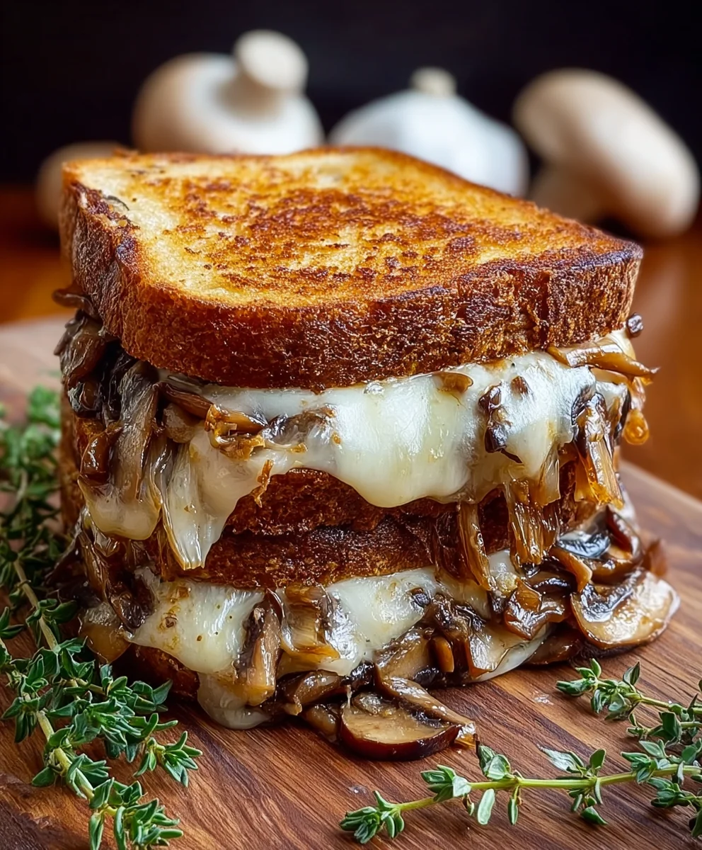 Caramelized Mushroom Grilled Cheese- Gourmet Sandwich