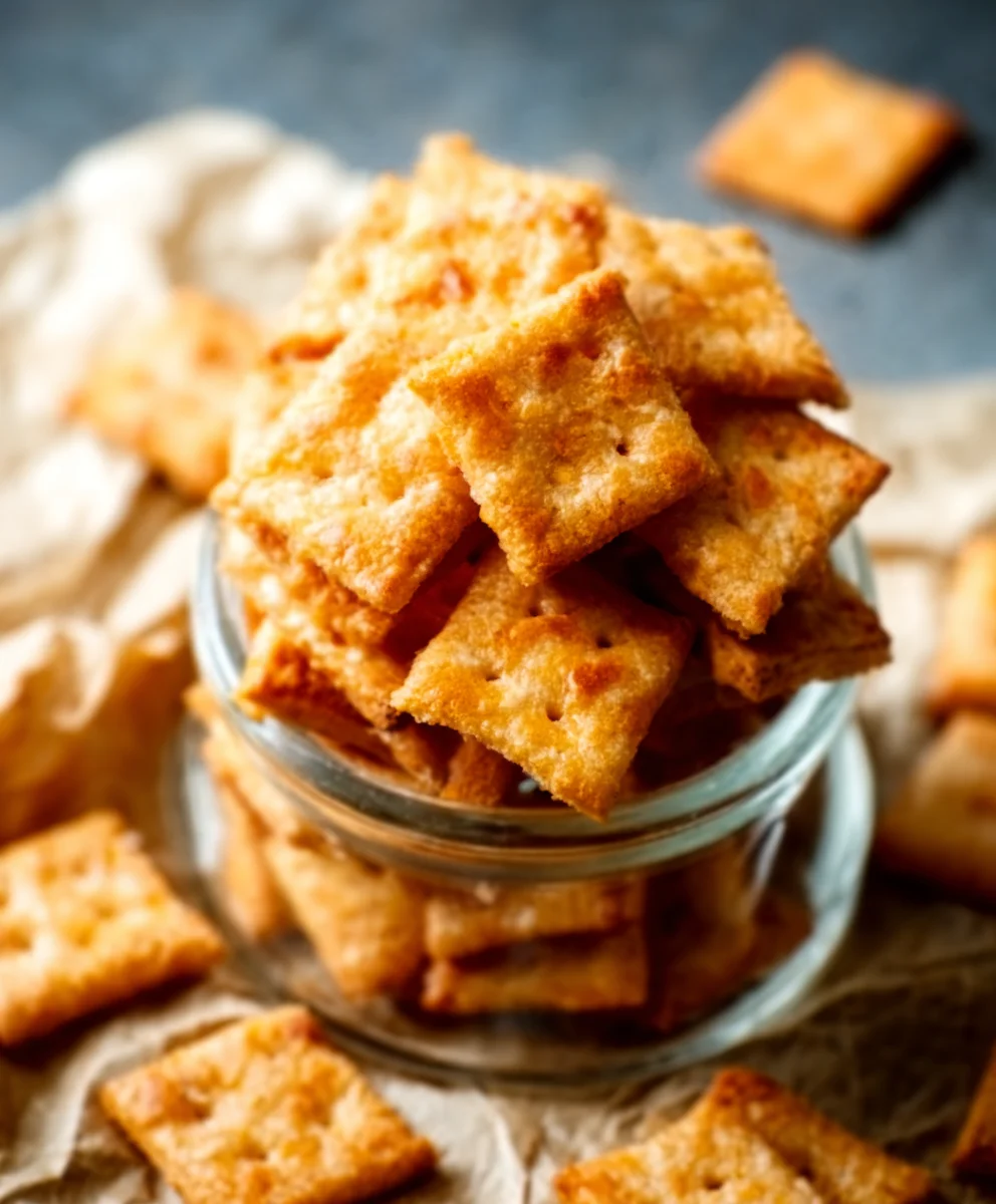 Easy Sourdough Cheese Crackers - Crispy Homemade Snack
